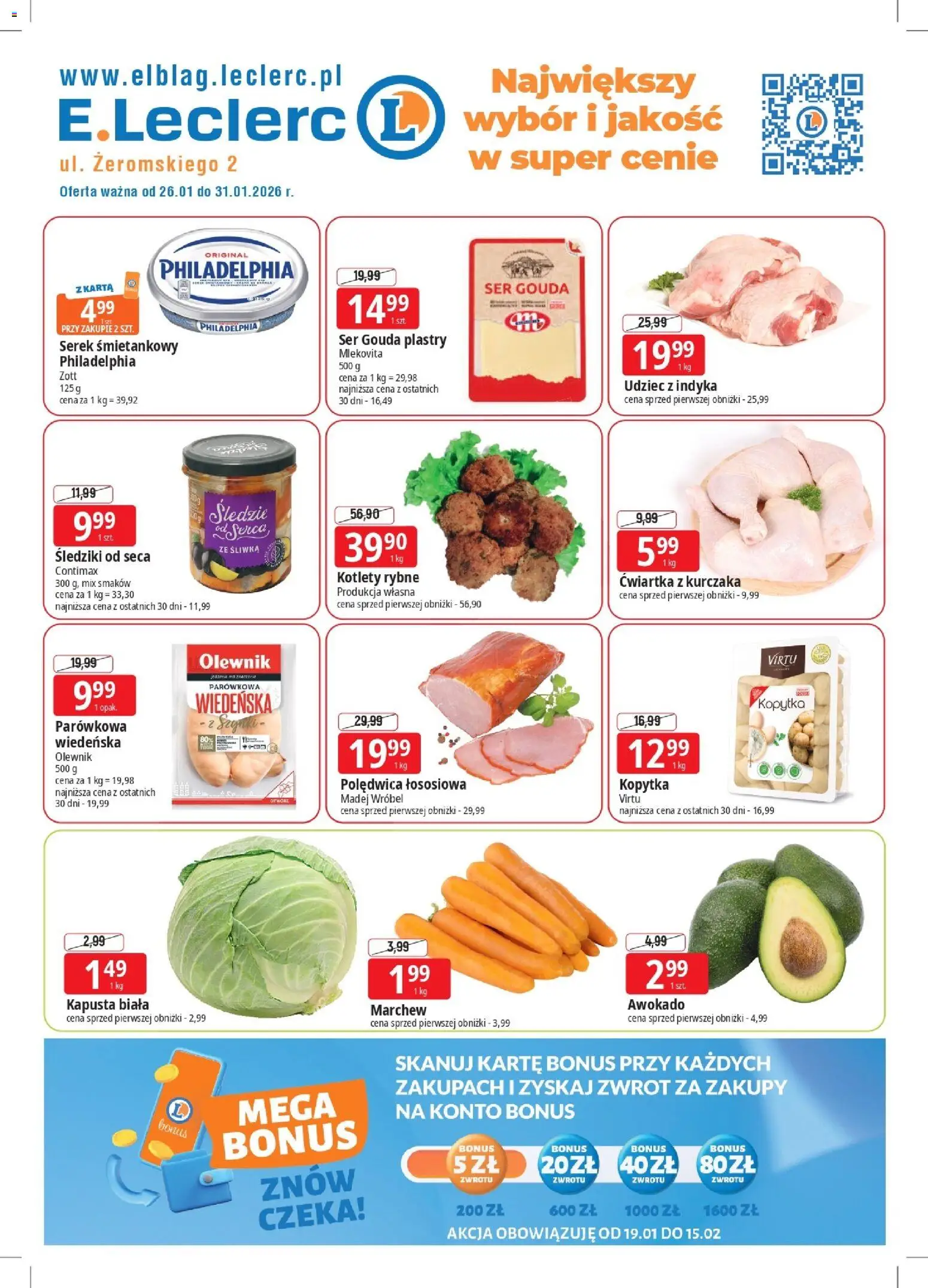 Pogląd gazetki "Elbląg" ze sklepu E.Leclerc ważnej od 26.01.2026