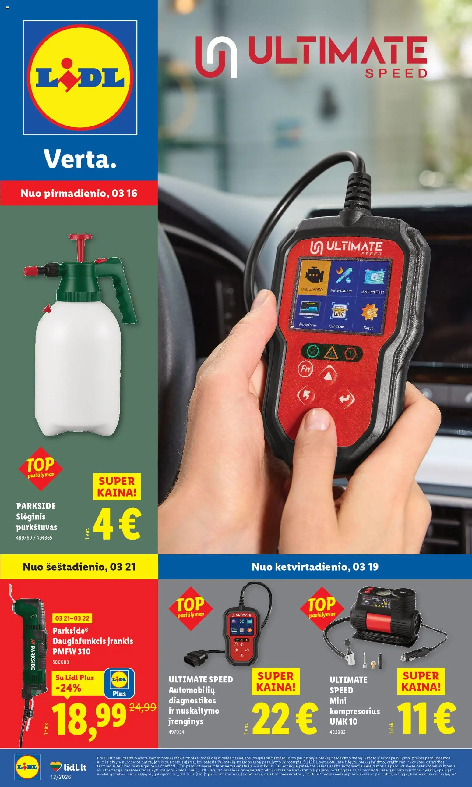 LIDL parduotuvės leidinio LIDL leidinys - Ne maisto prekių pasiūlymai galiojančio nuo 2026.03.16 peržiūra