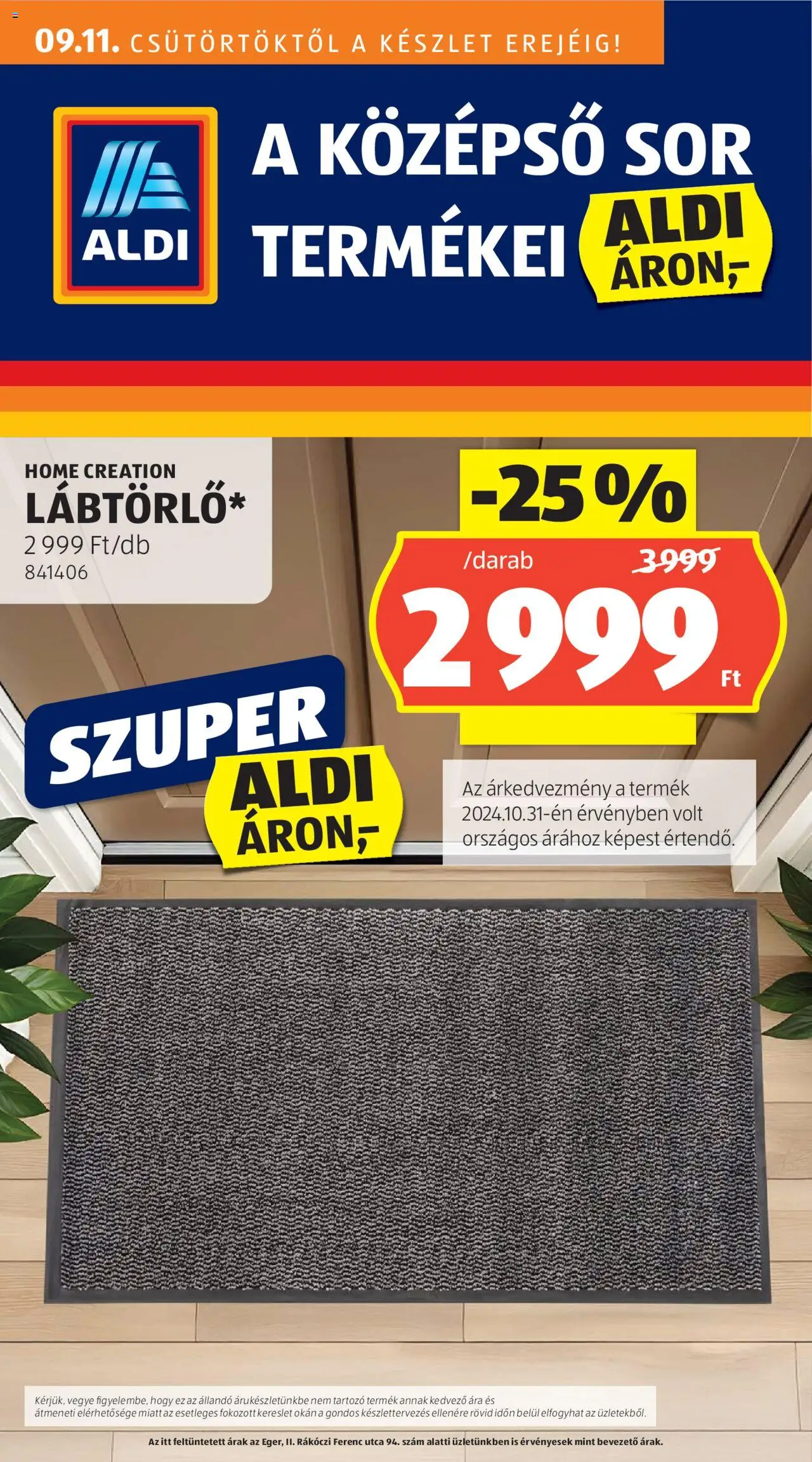 Aldi aktuális szórólap, érvényes 2025.09.11.-től - 1 oldal