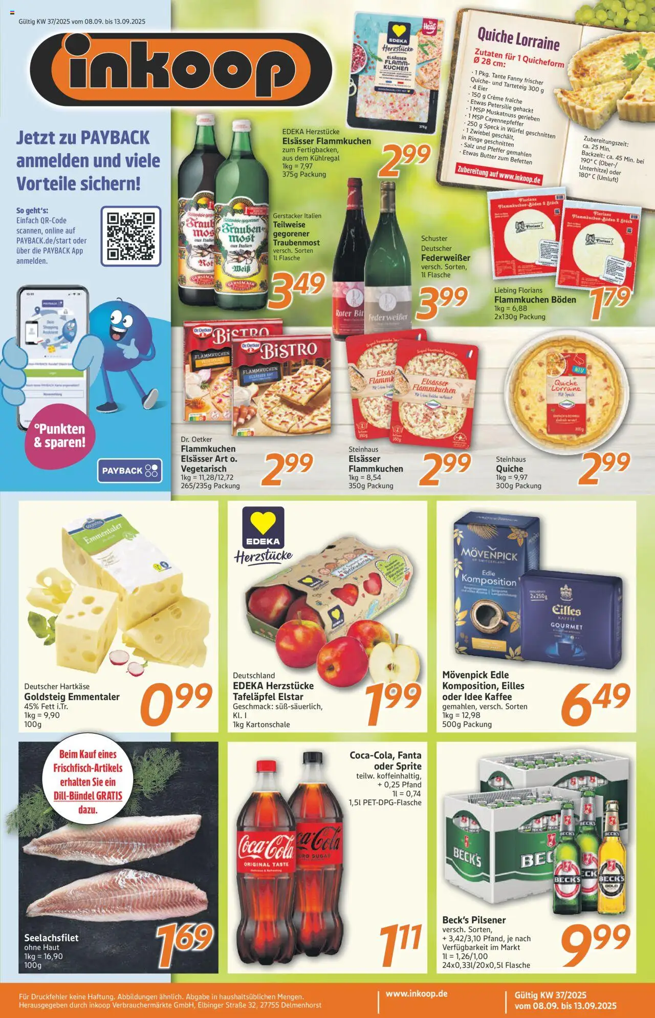 Inkoop Prospekt (vom 08.09.2025 - 13.09.2025) - Kaffee, Kuchen, Cola, Eier, Fanta, Salz, Sprite, Pfeffer