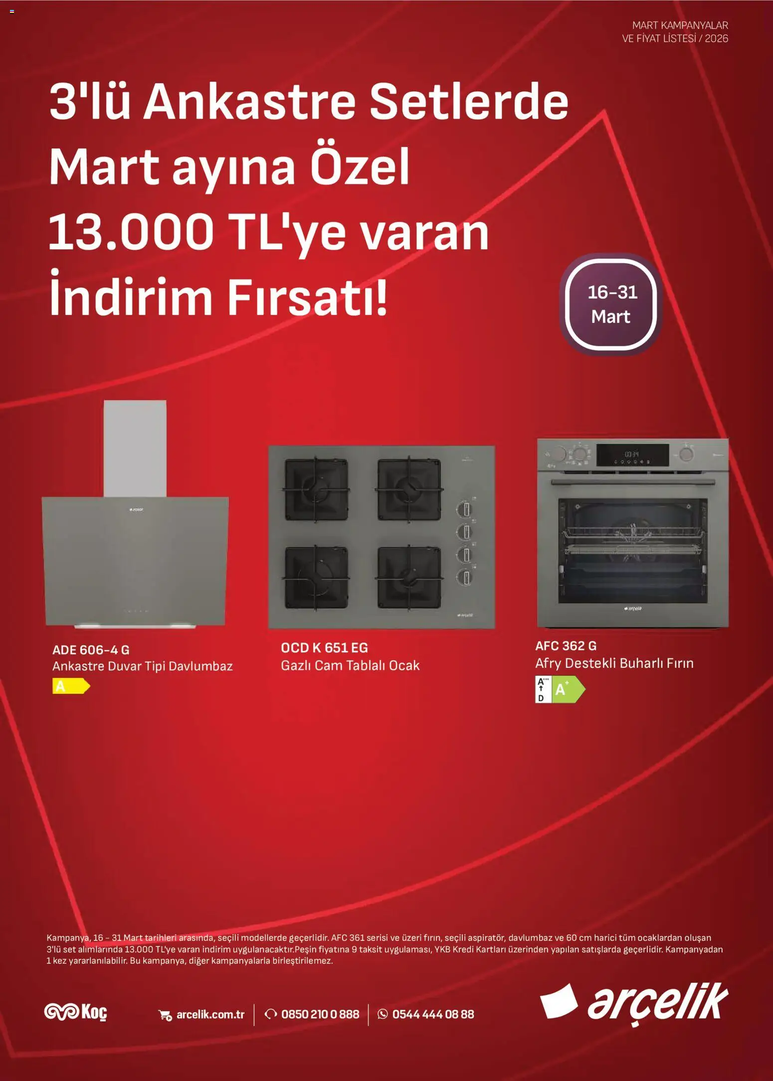 Arçelik Arçelik - Ankastre Kataloğu 16.03.2026 - Broşürünün önizlemesi