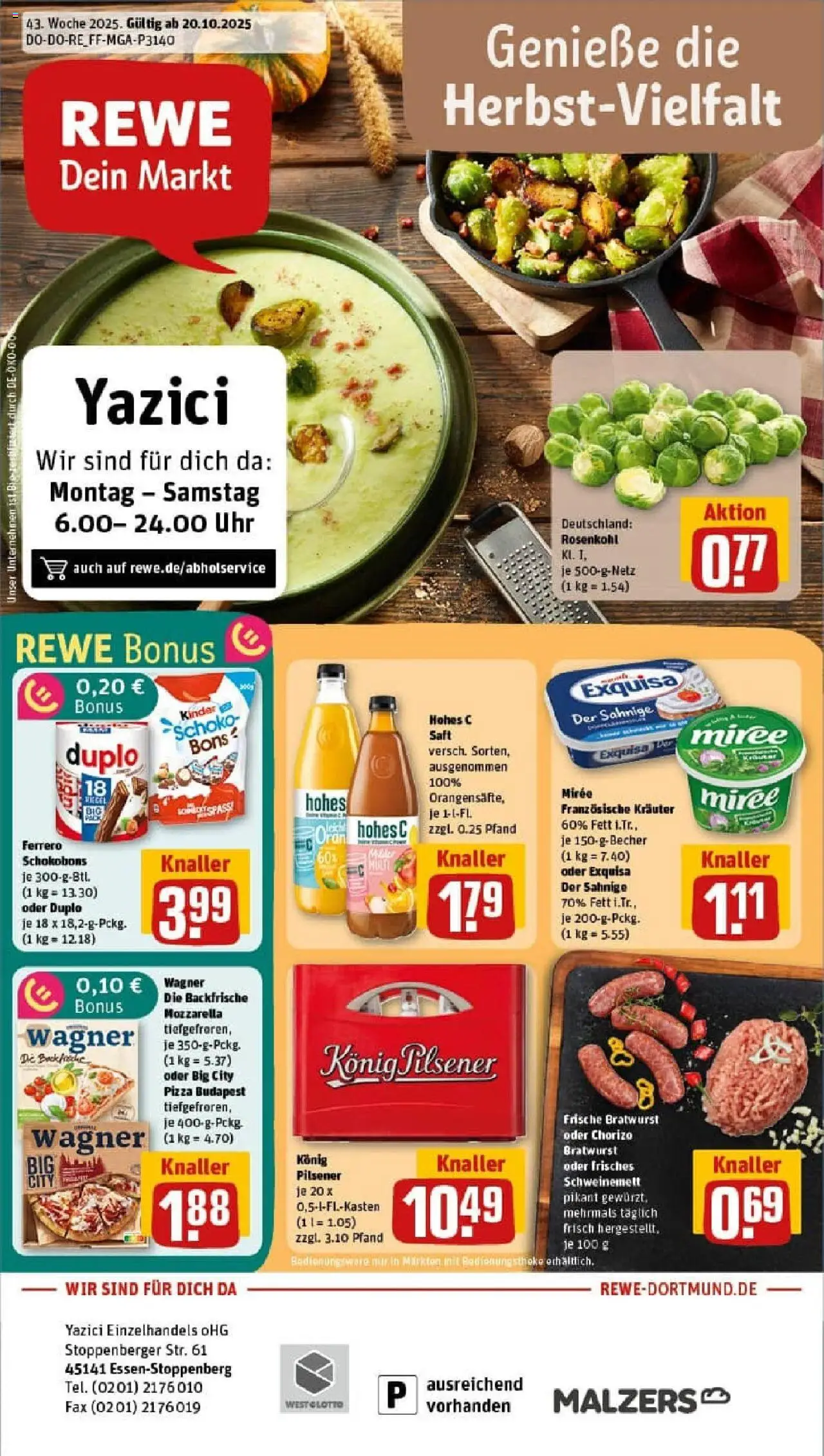 REWE Prospekt ab 19.10.2025 nächste Woche - Prospekt Essen	