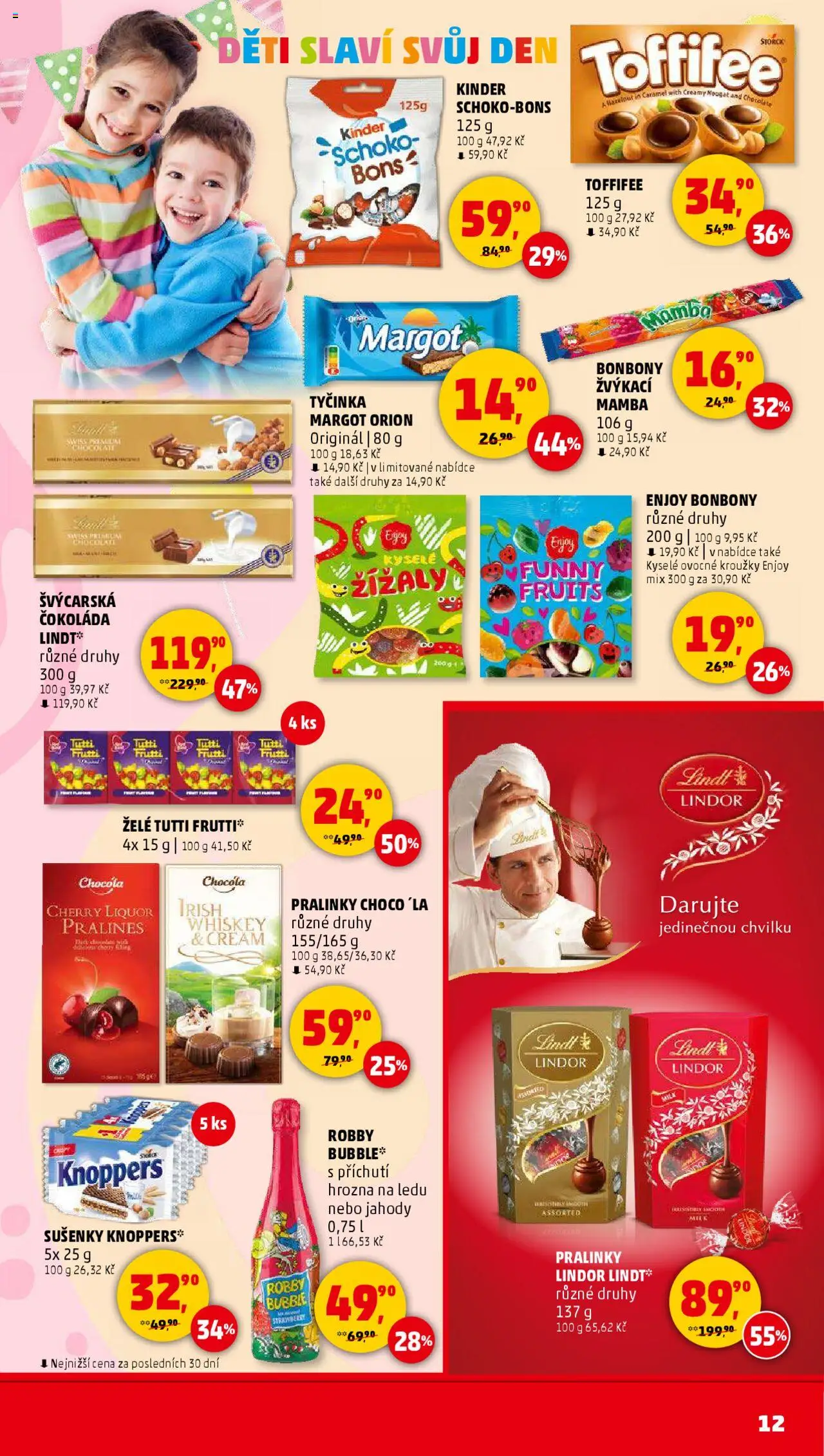  PENNY leták 29.05.2025 - Akce na příští týden - strana 12 - Lindt, Kinder, Toffifee, Jahody, Sušenky, Whiskey, Lindor, Knoppers