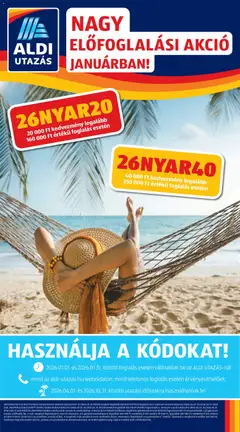 Aldi - Utazás katalógus megtekintése, amely érvényes 2026.01.15.-től
