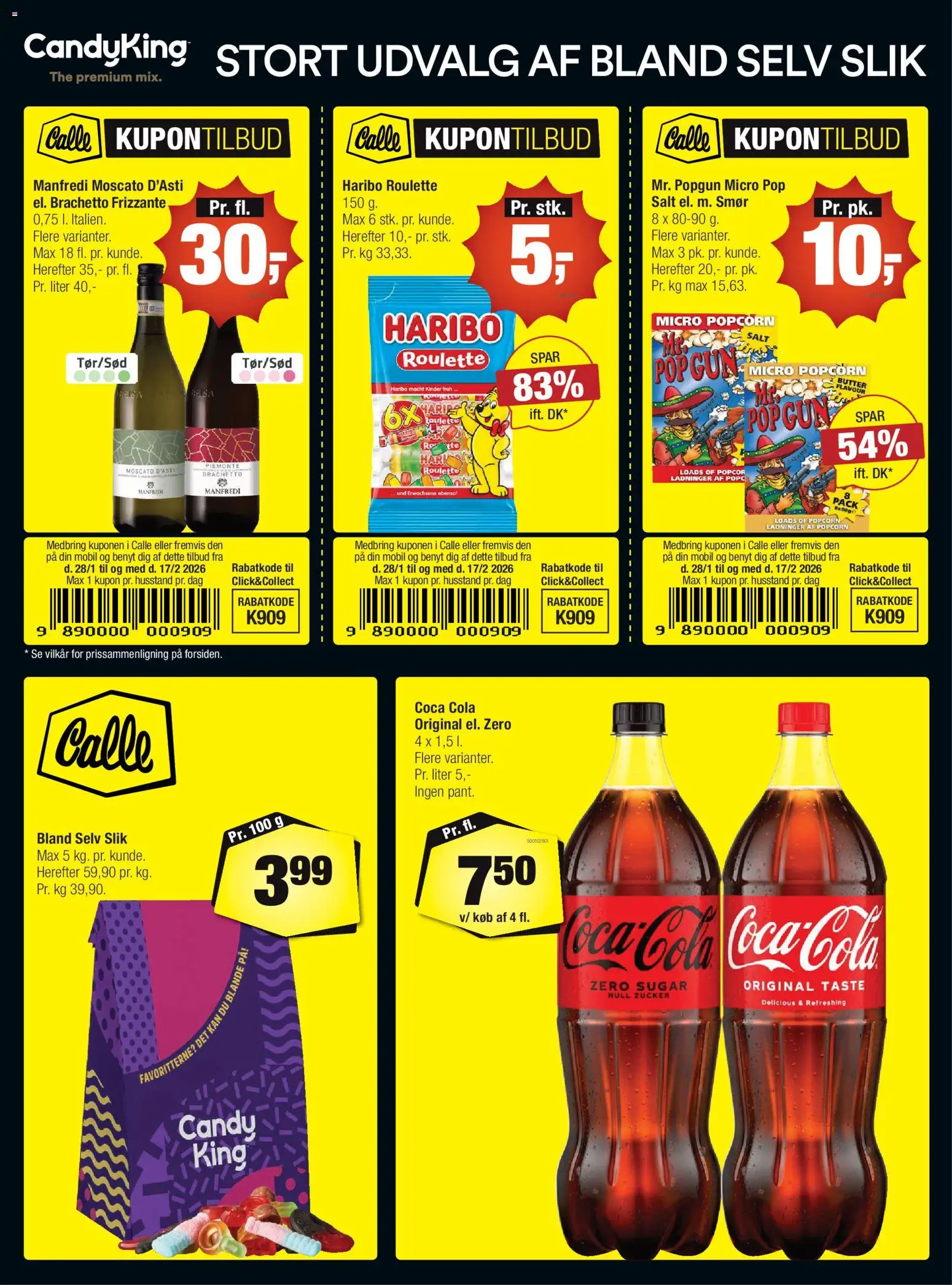 Eksempel på tilbudsavis Danske kupontilbud fra butik Calle gyldig fra 28/01/2026