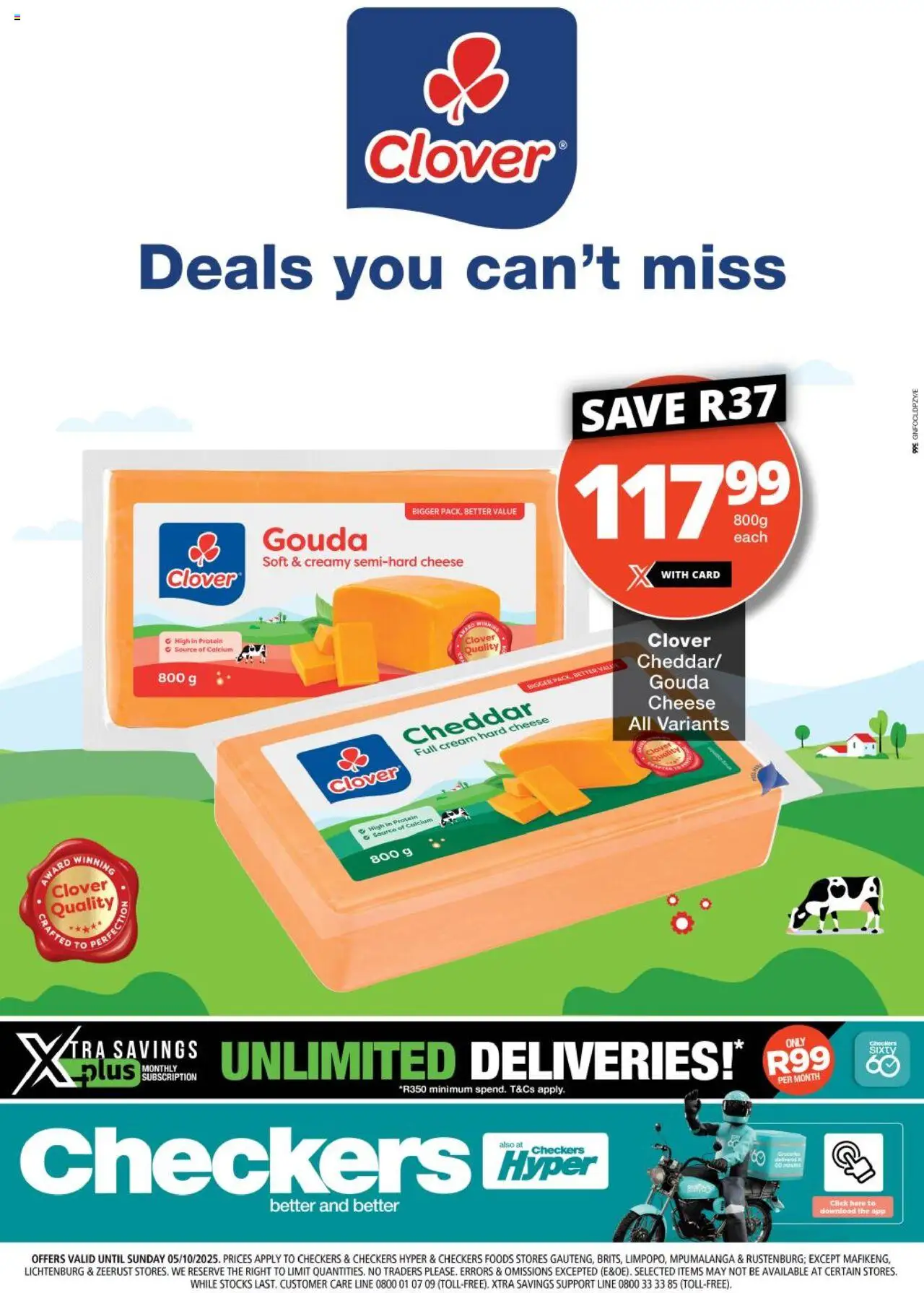 Checkers Gauteng - Clover Promotion 29/09 - 05/10/2025 >> Catalogue