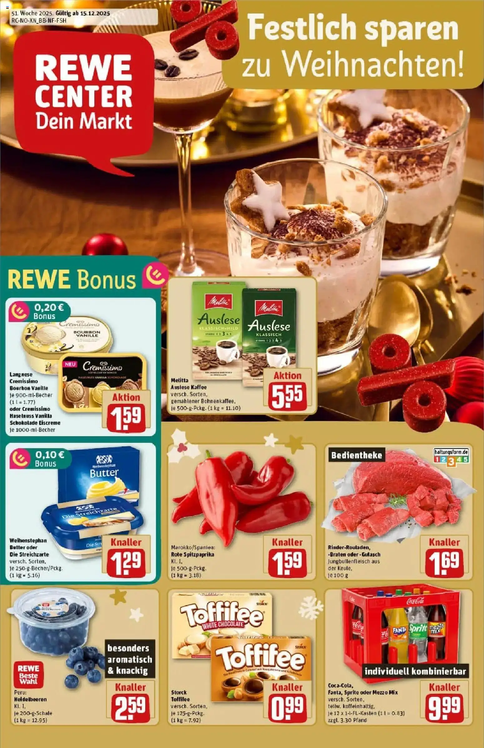 Vorschau von dem Prospekt des Geschäftes Rewe, gültig ab dem 15.12.2025