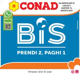 Anteprima dell'opuscolo Volantino Prendi 2 paghi 1 dal negozio Conad valido da 29/07/2025