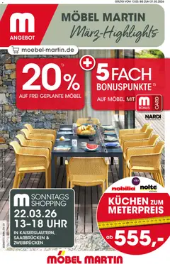 Vorschau von dem Prospekt des Geschäftes Möbel Martin, gültig ab dem 13.03.2026