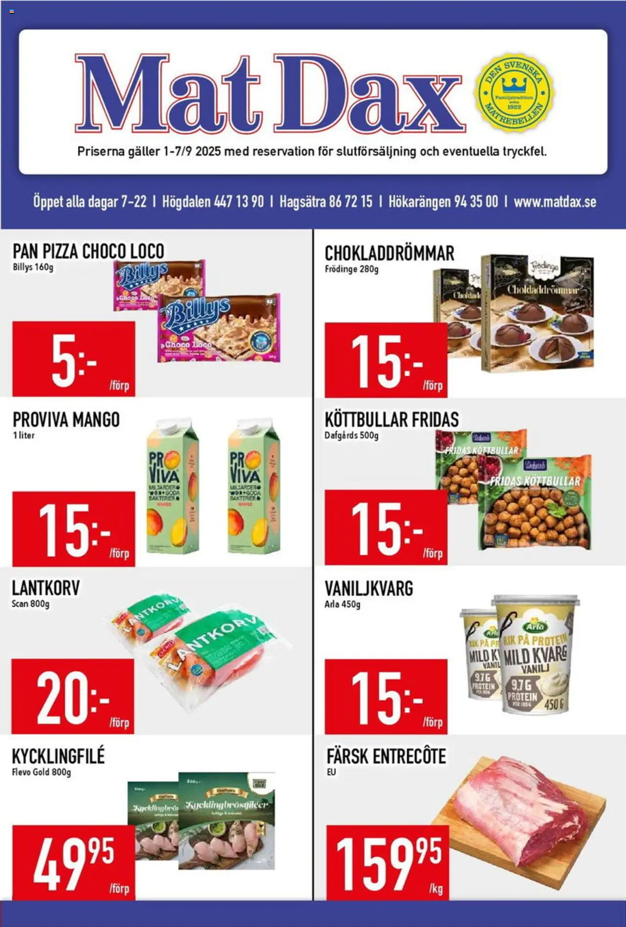 Aktuella reklamblad Matdax är giltig 01/09 2025 > Veckans Erbjudanden gäller från 01/09/2025 till 07/09/2025 sidnummer 1