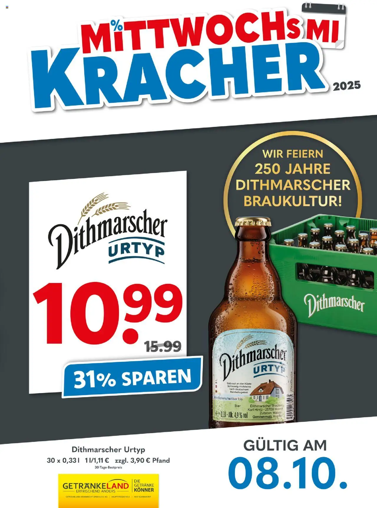 Getränkeland Mittwochs Kracher (vom 08.10.2025 - 08.10.2025) - Bier