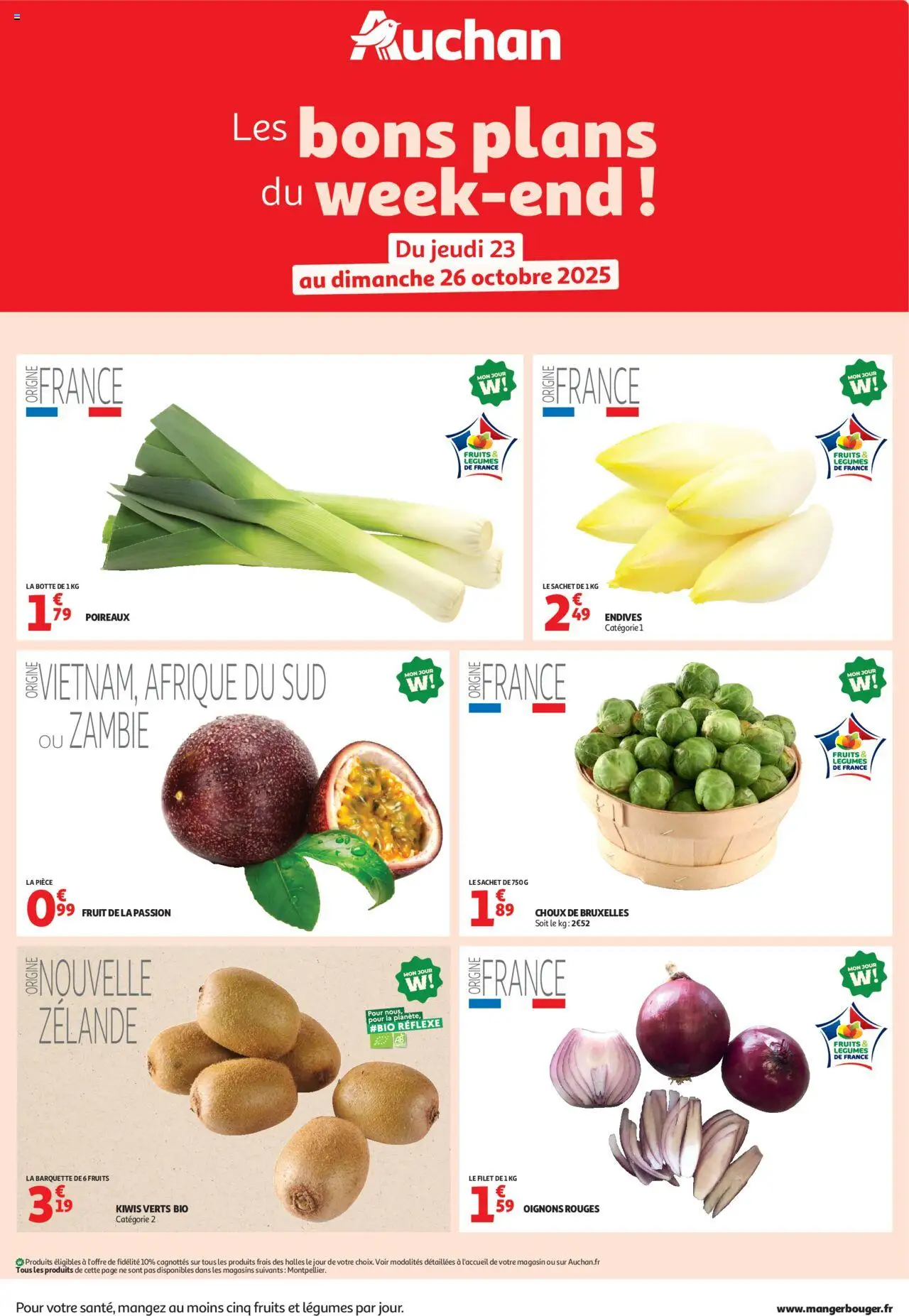 Les bons plans du week-end dans votre hyper ! de la boutique Auchan valable du 23/10/2025 - Page numéro 1