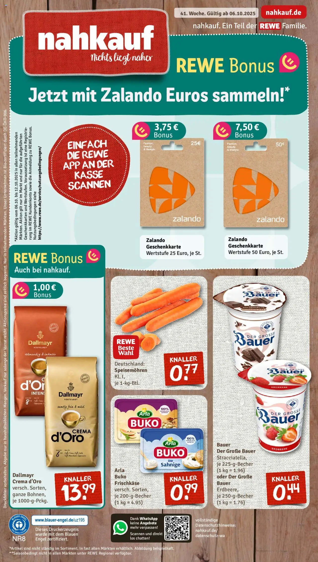 Nahkauf Prospekt (vom 06.10.2025 - 11.10.2025) - Dallmayr, Arla buko, Frischkase