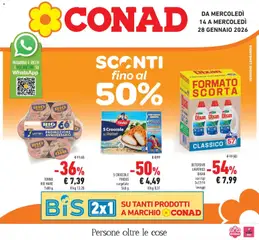 Anteprima dell'opuscolo Sconti fino al 50% dal negozio Conad valido da 14/01/2026