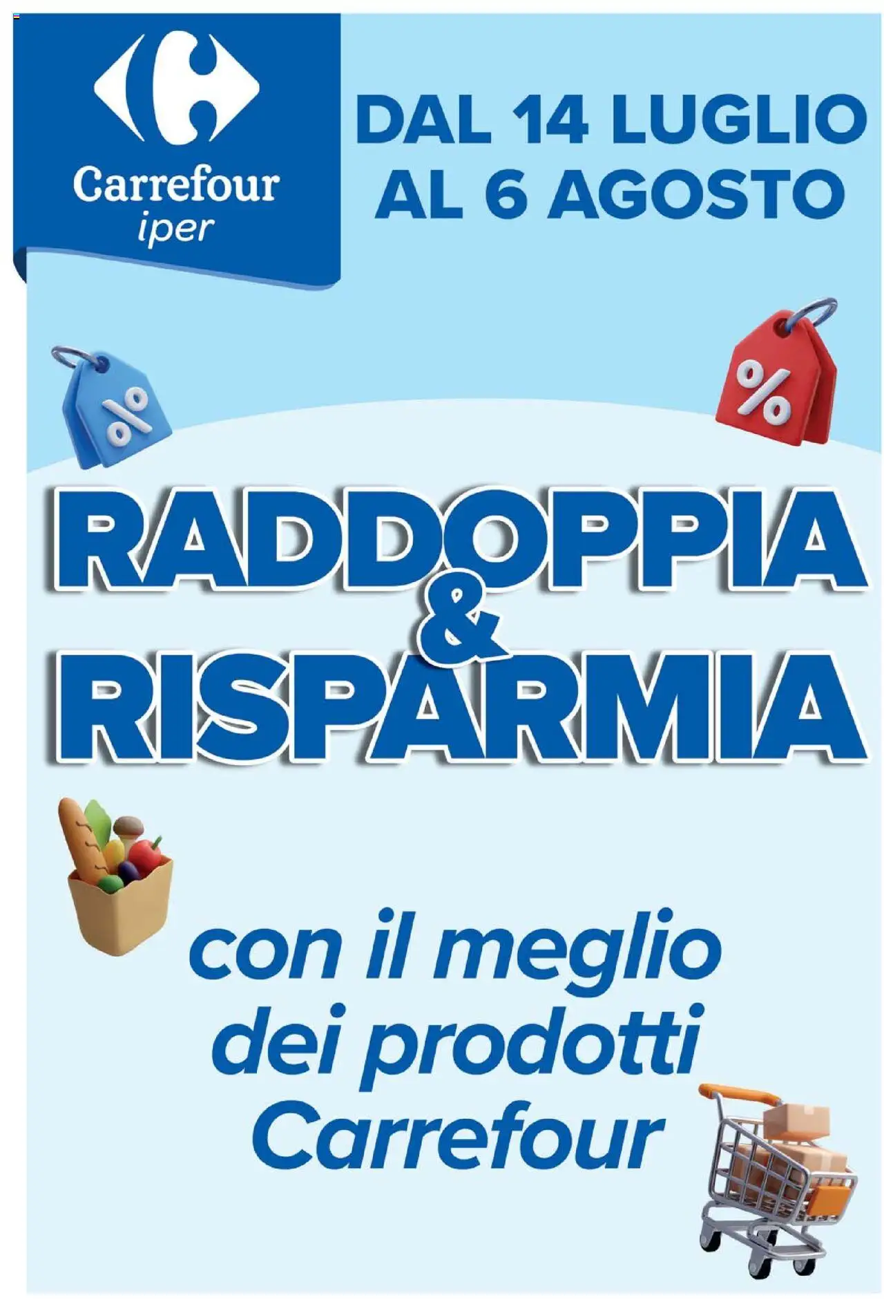 Volantino Carrefour valido da 14/07/2025 numero di pagina 1