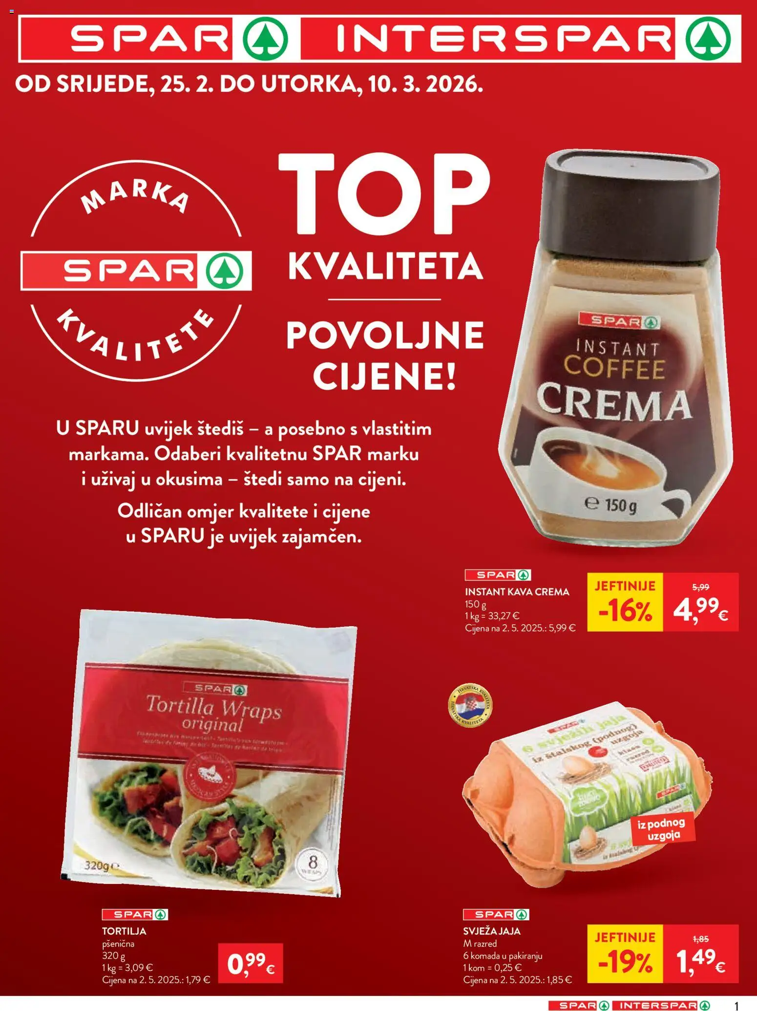 Pregled letka Katalog trgovine Interspar vrijedi od 25.02.2026