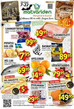 Förhandsgranska reklamblad Aktuella reklamblad Matvärlden från butik Matvärlden gäller från 27/10/2025