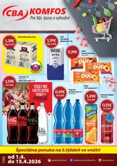 Náhľad CBA Komfos letáku platného od 01.04.2026