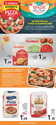 Anteprima dell'opuscolo Volantino Pizza Day dal negozio Spazio Conad valido da 13/01/2026