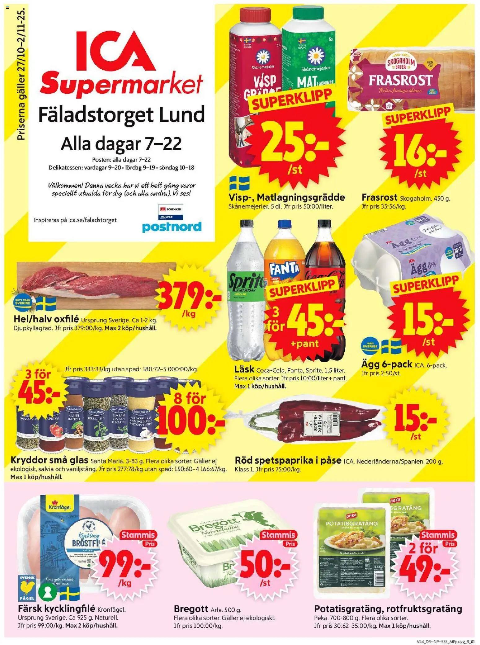 Lund är giltig 27/10 2025 > Veckans Erbjudanden gäller från 27/10/2025 till 02/11/2025 sidnummer 1