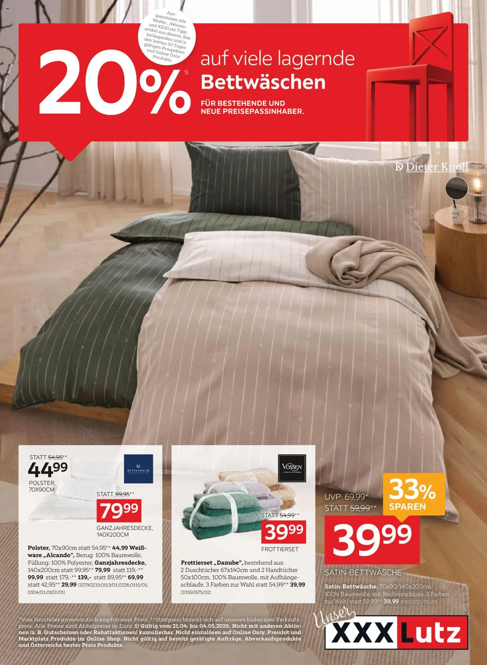 Vorschau der Angebote: XXXLutz XXXLutz Bettwäschen gültig ab 21.04.2026