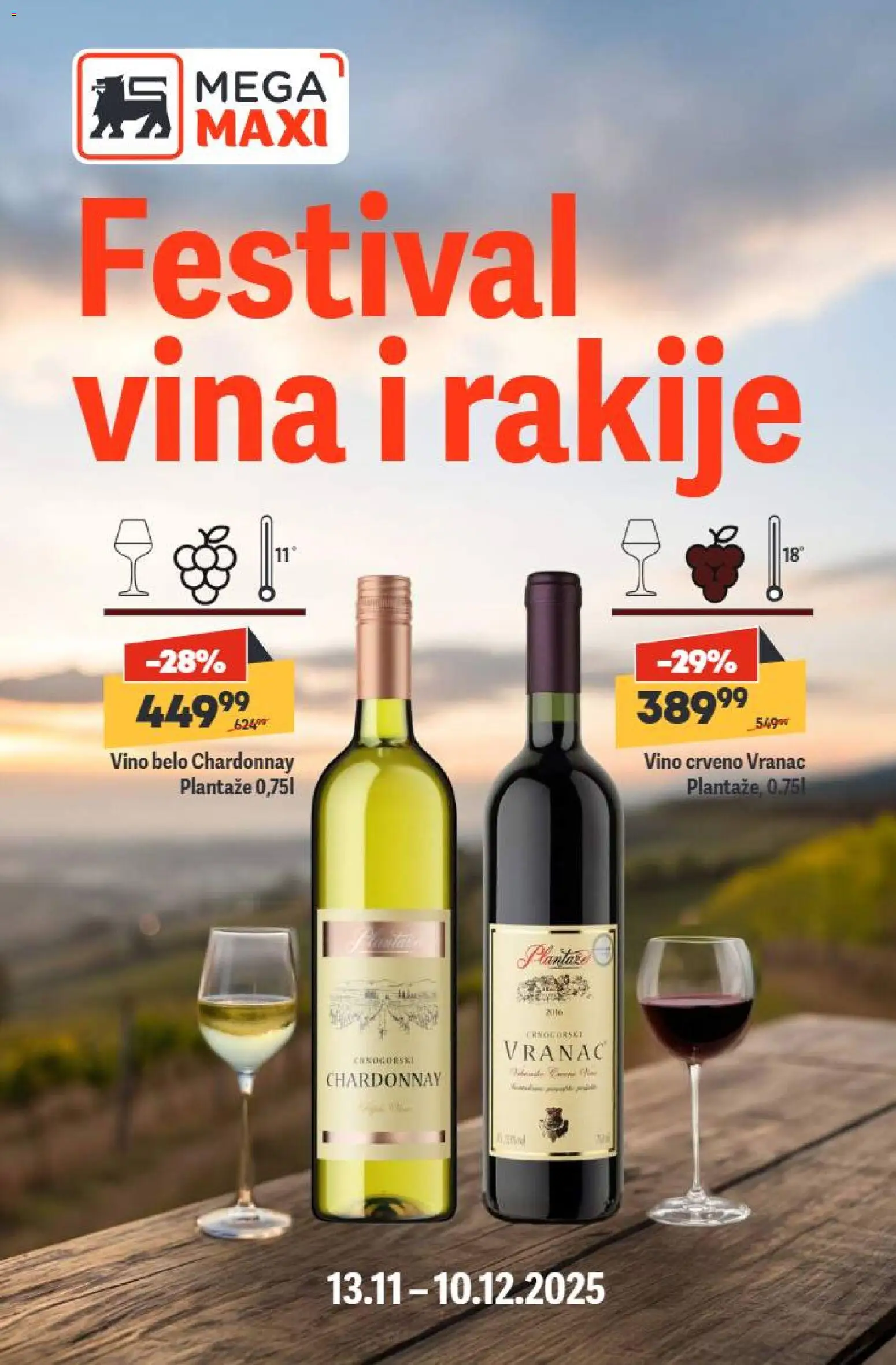 Pregled Mega Maxi kataloga - važi od 13.11.2025 - Vino, Chardonnay, Vranac