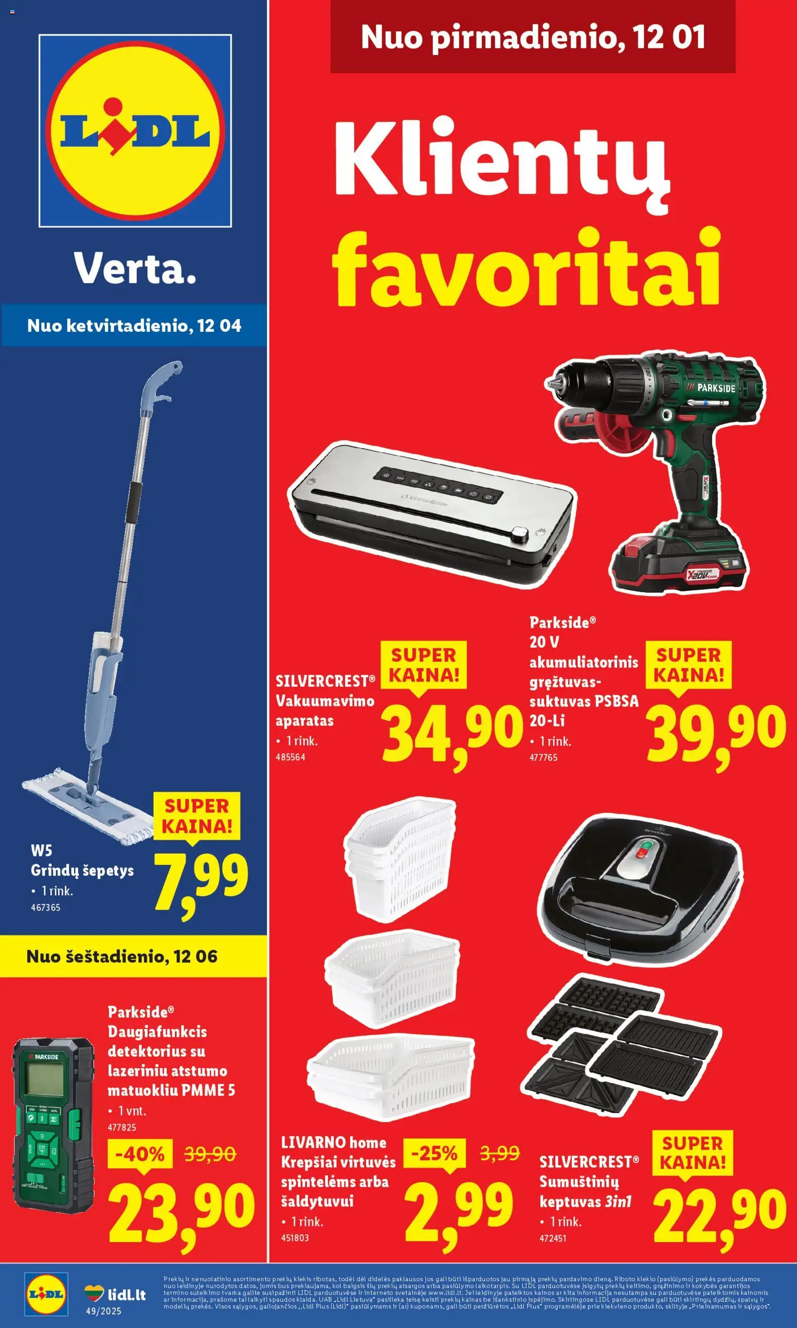 LIDL parduotuvės leidinio Leidinys - Klientų favoritai galiojančio nuo 2025.12.01 peržiūra