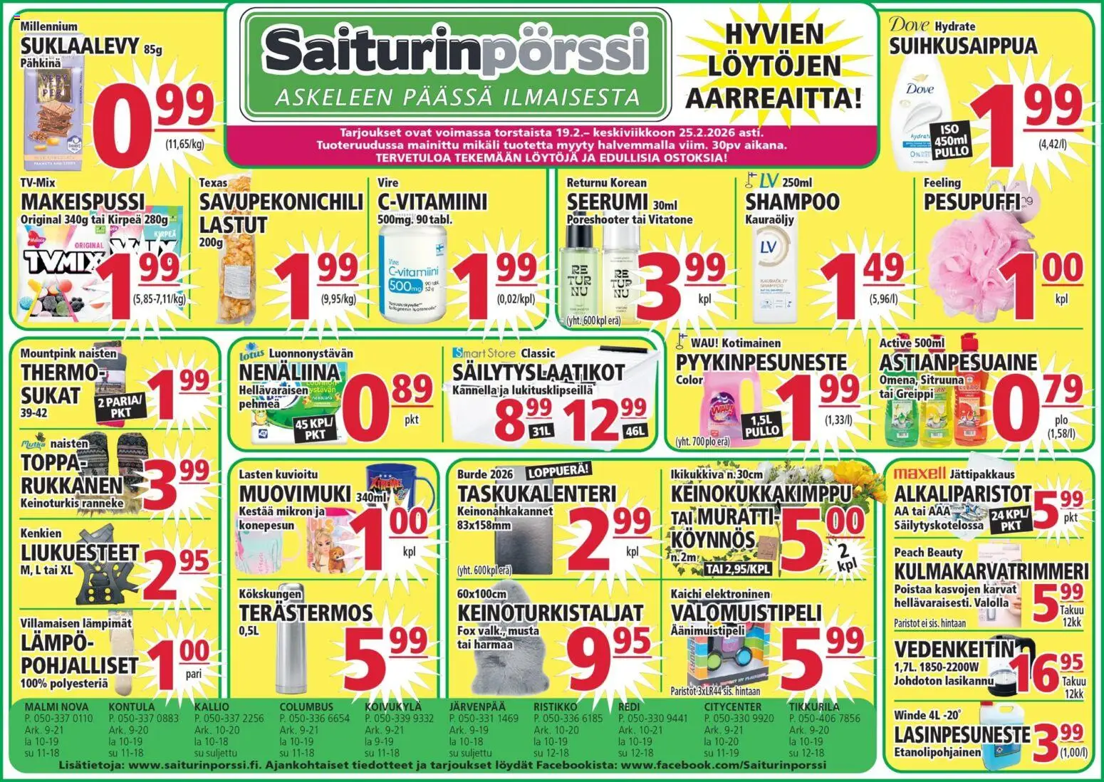 Kaupan Saiturinpörssi Tarjoukset esikatselu, voimassa 19/02/2026