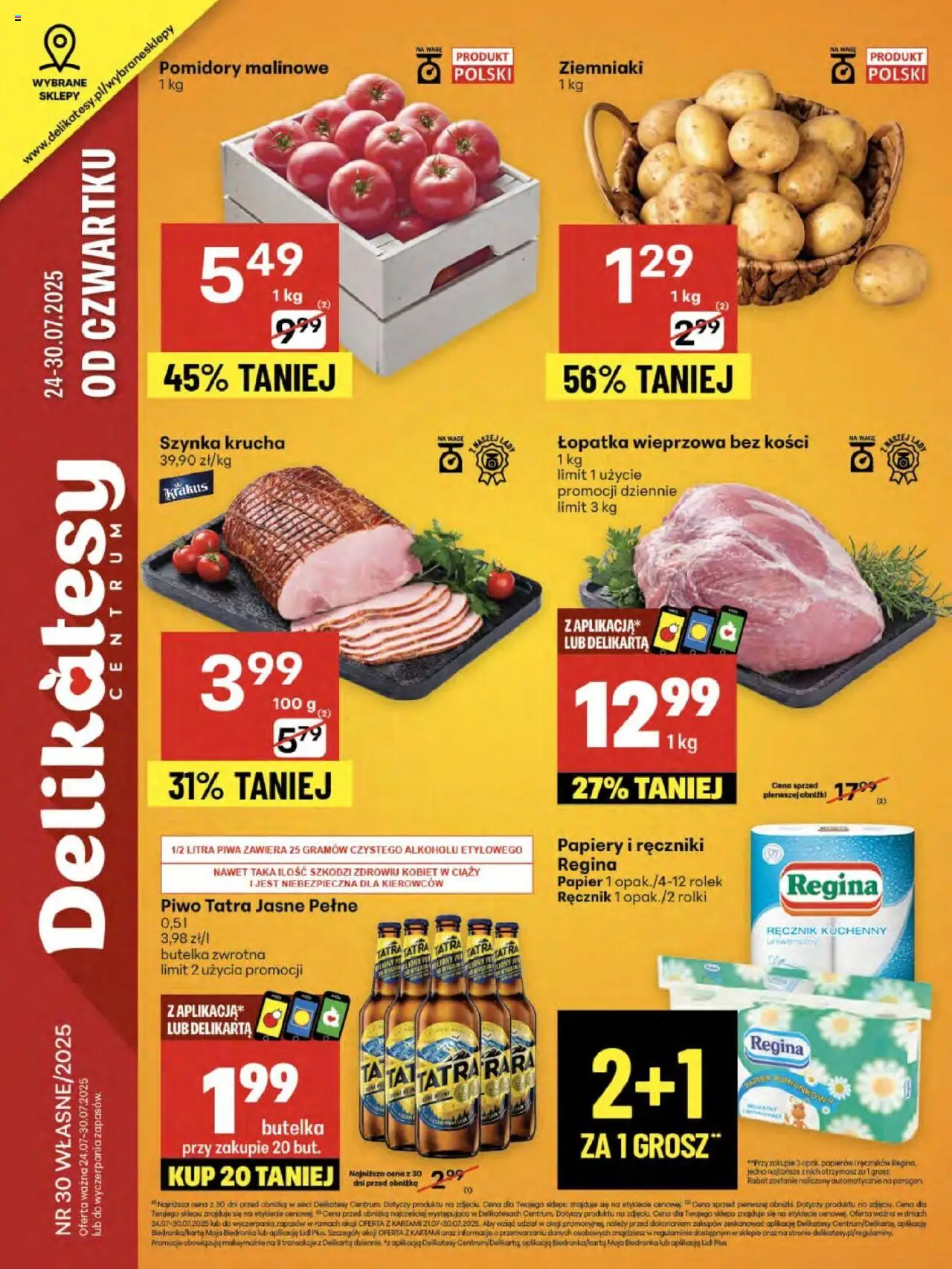 Delikatesy Centrum gazetka 24.07.2025 - Nowa gazetka promocyjna - Numer strony 1