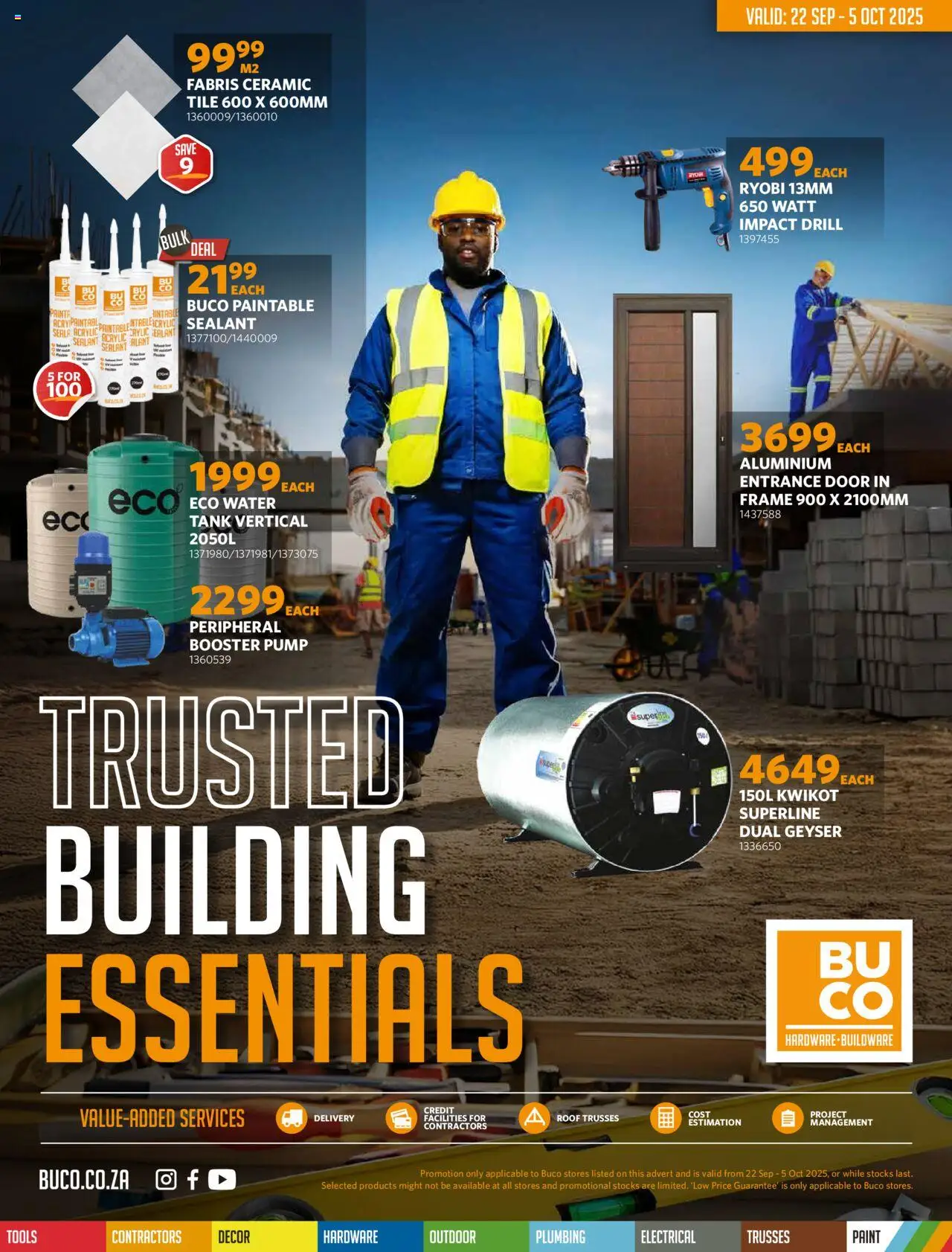 BUCO Specials from 22/09 - 05/10/2025 > Promotions