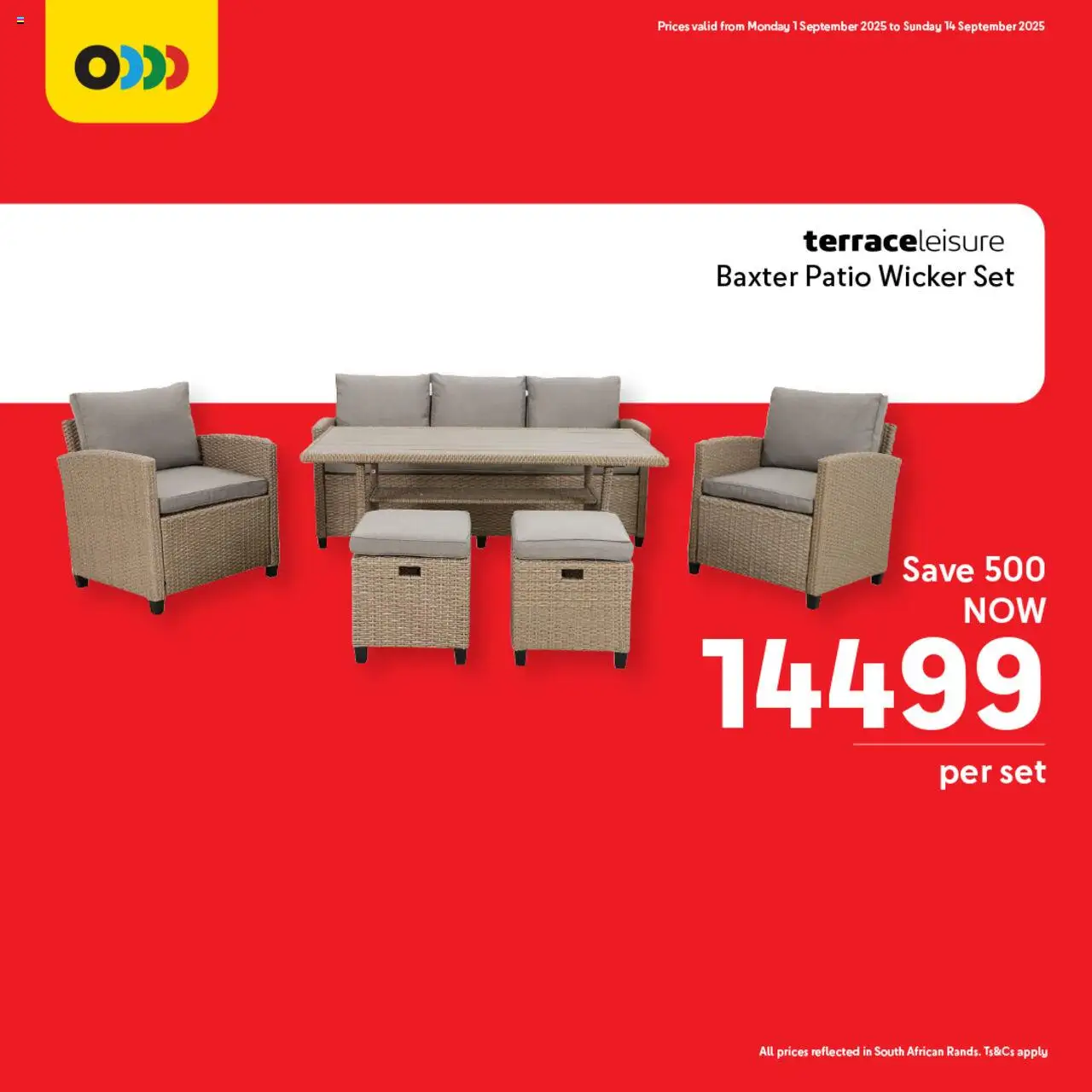 Makro Mood Deals - Garden Furniture from 01/09 - 14/09/2025 > Promotions