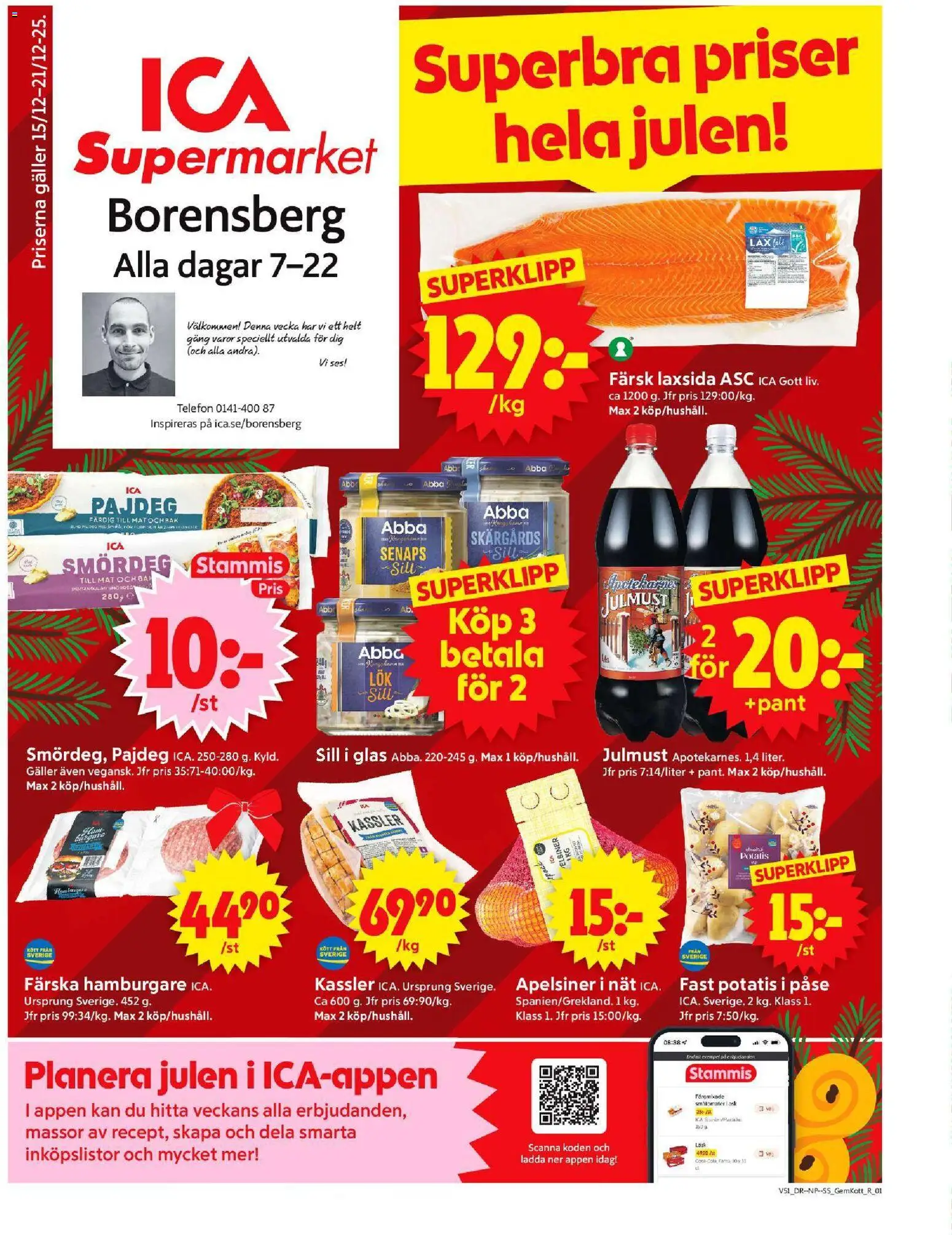 Förhandsgranska reklamblad Borensberg från butik ICA Supermarket gäller från 15/12/2025