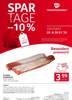 Vorschau der Angebote: Transgourmet Spartage gültig ab 29.01.2026