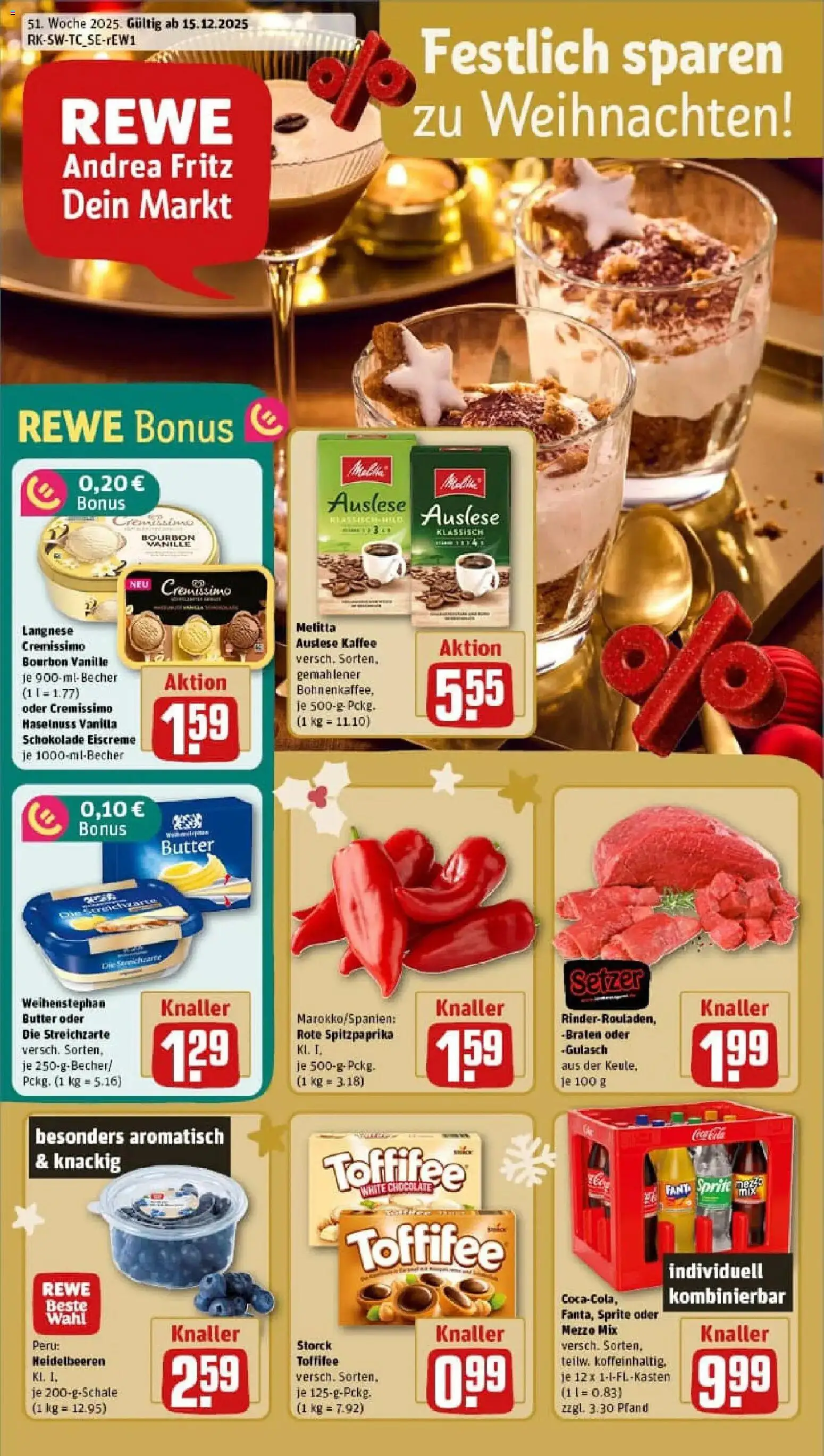 Vorschau von dem Prospekt des Geschäftes Rewe, gültig ab dem 15.12.2025