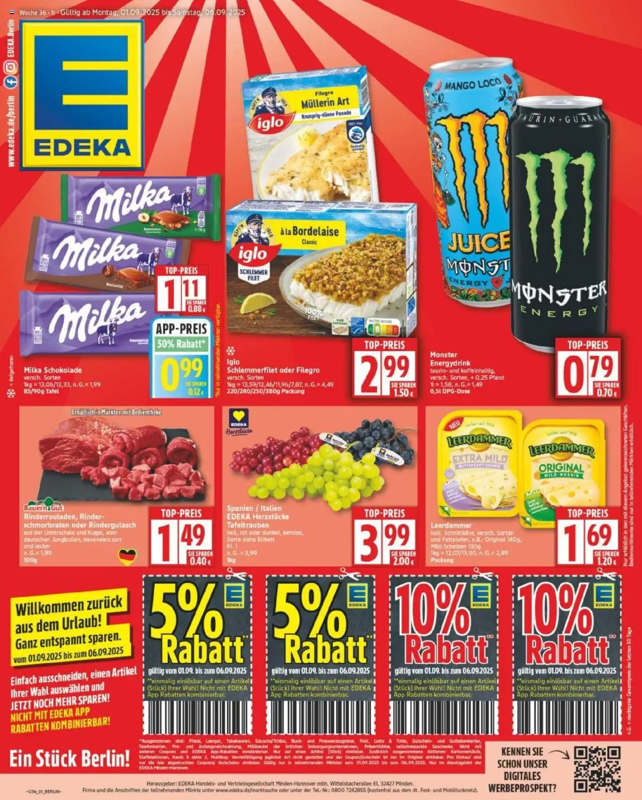 Edeka DE shop DE Folder geldig vanaf 01-09-2025 - Paginanummer 1