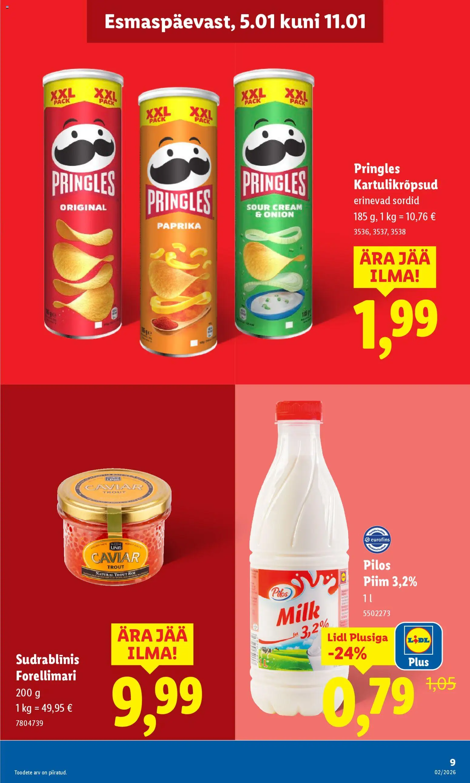 Lidl kliendilehe eelvaade alates 2026.01.05