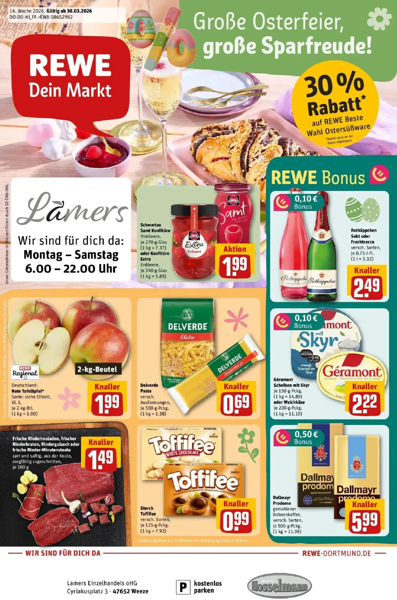Vorschau von dem Prospekt des Geschäftes Rewe, gültig ab dem 30.03.2026