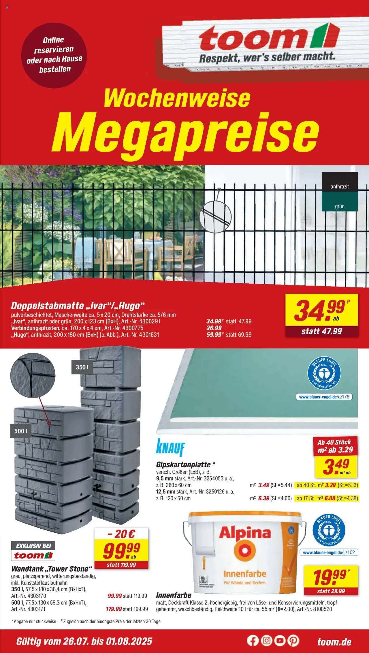 Toom Baumarkt Prospekt (vom 26.07.2025 - 01.08.2025)