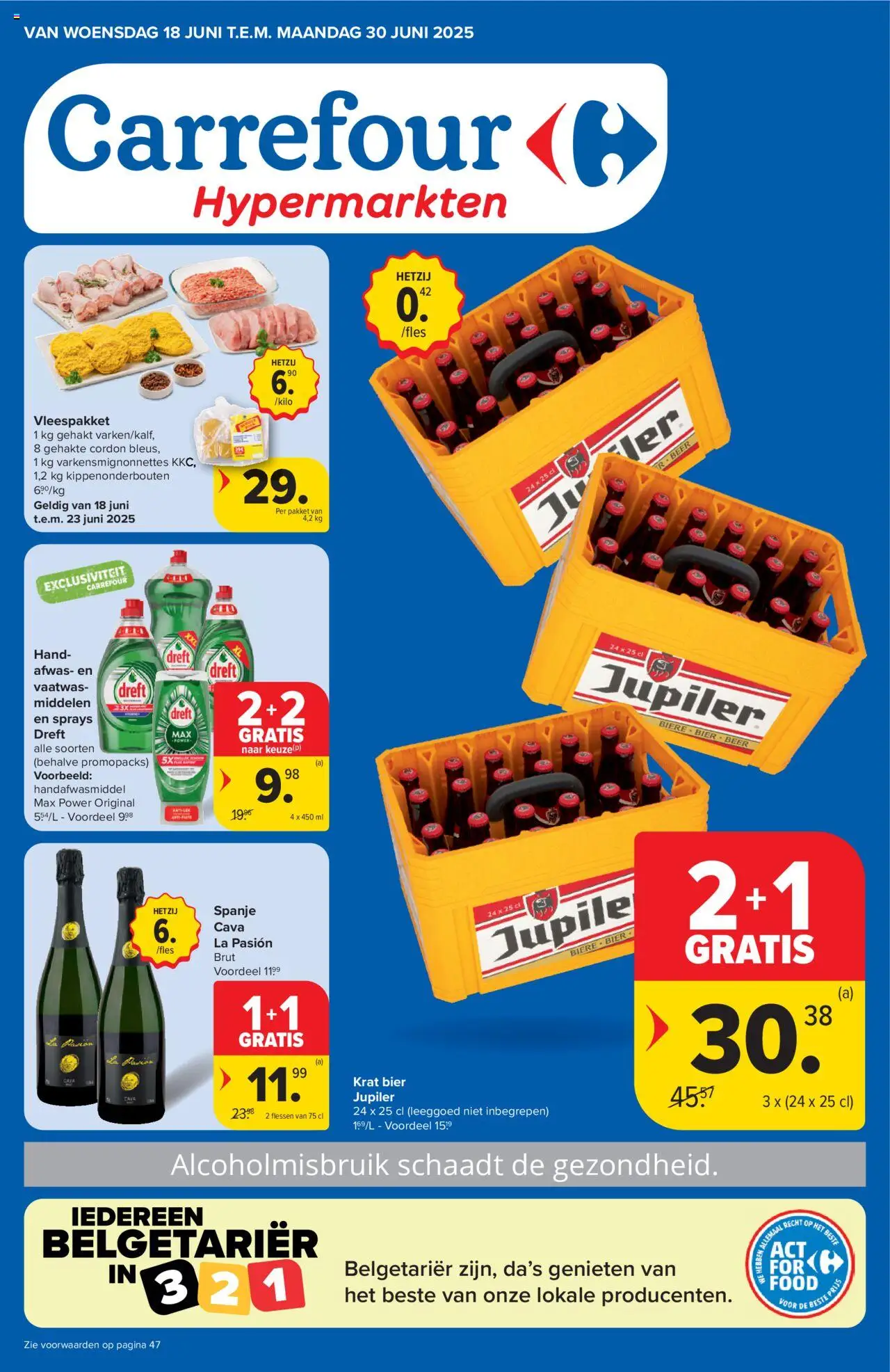 Carrefour shop Folder week 25 geldig vanaf 18/06/2025 - Paginanummer 1 - Gehakt, Bier, La