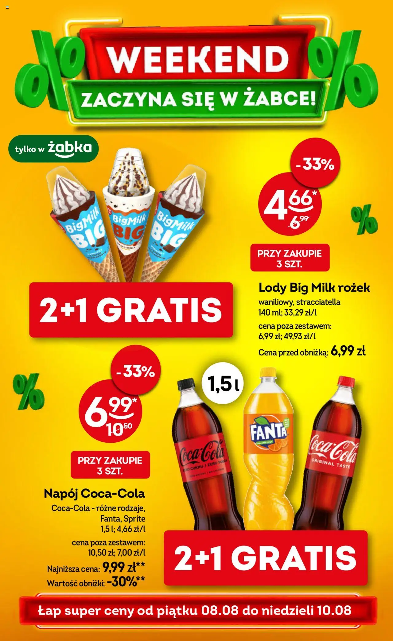 Żabka Weekendowe promocje od 08.08.2025 - Nowa Gazetka - Numer strony 1