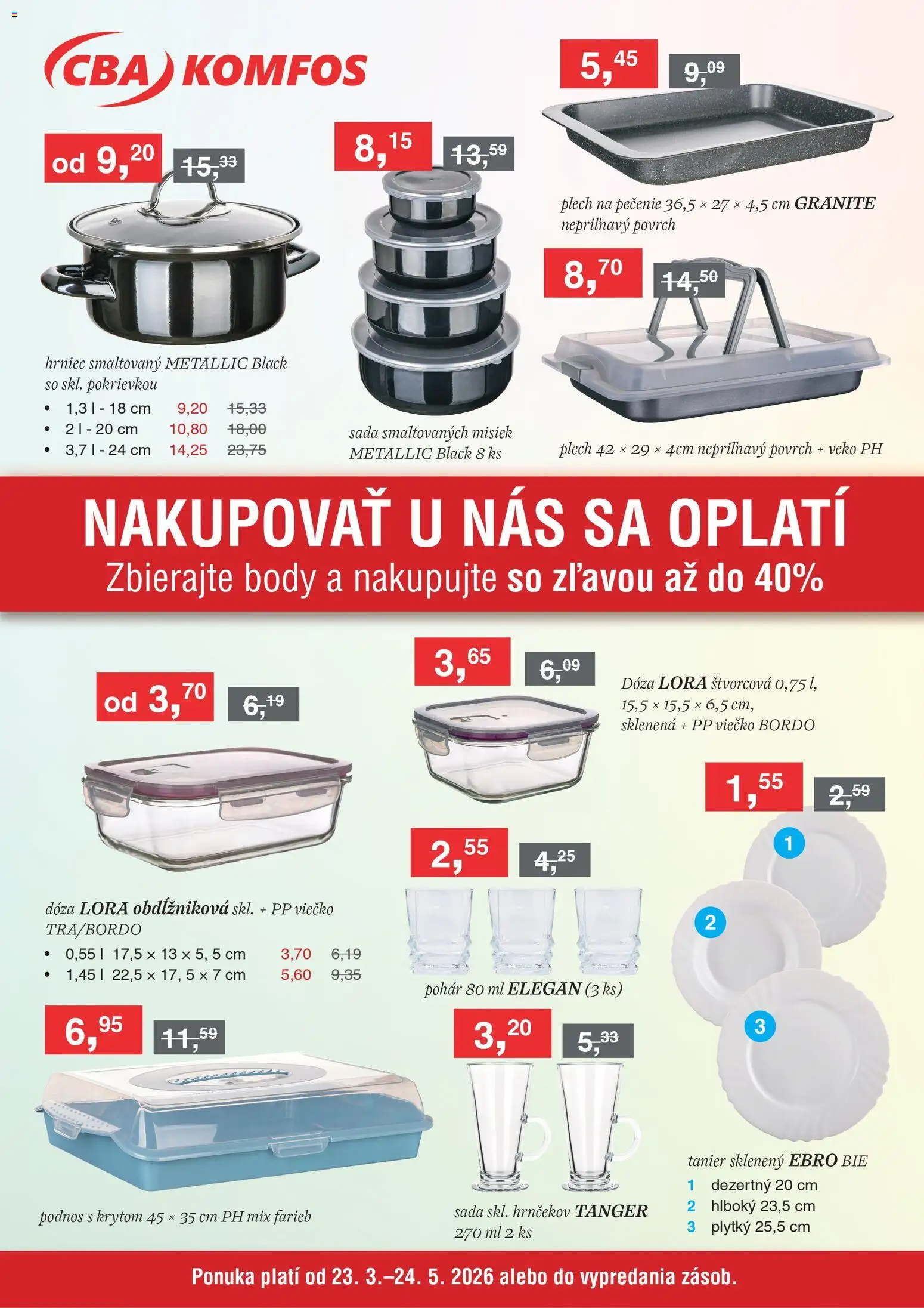 Náhľad CBA Komfos letáku platného od 23.03.2026