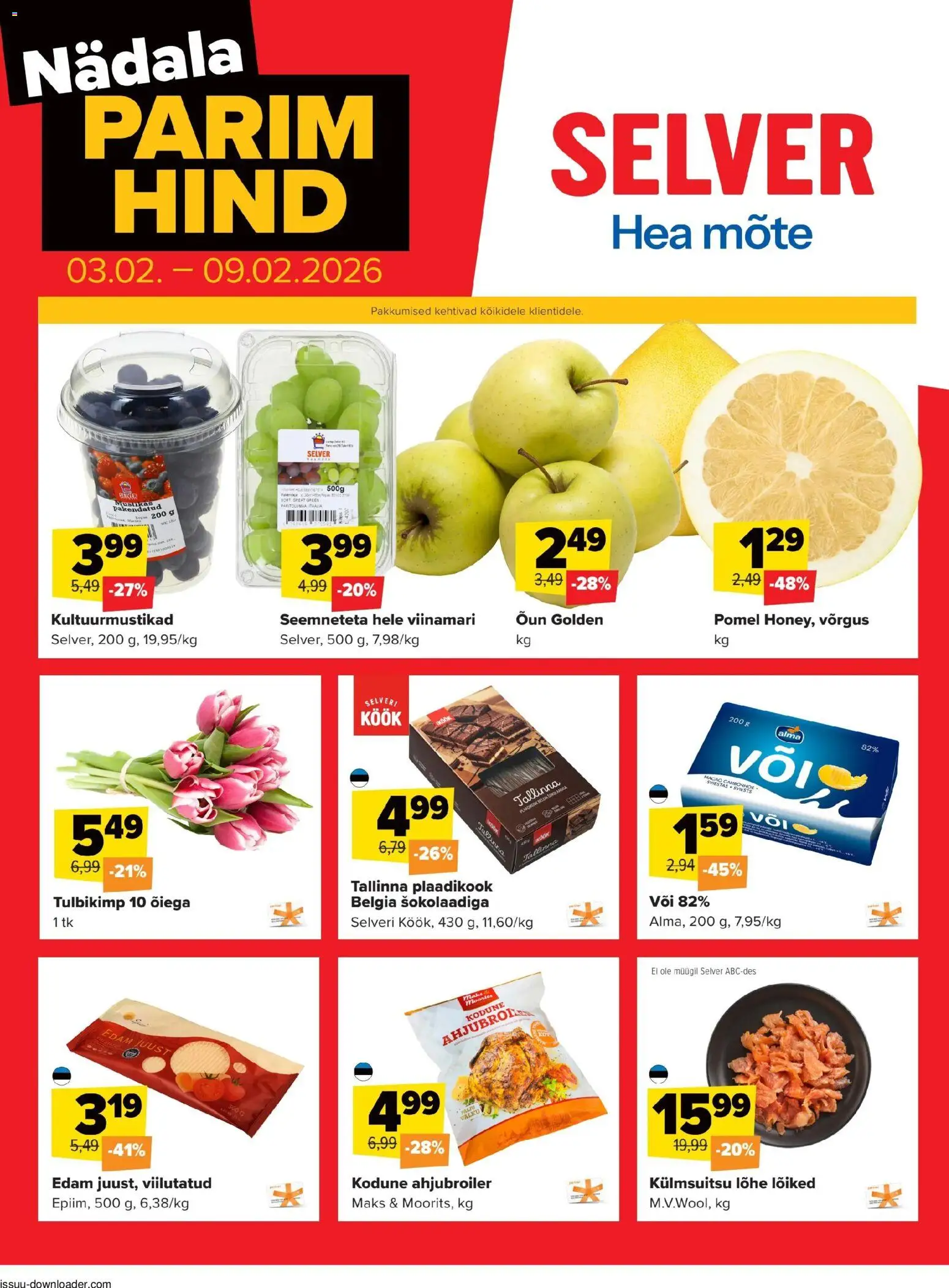 Selver kliendilehe eelvaade alates 03.02.2026