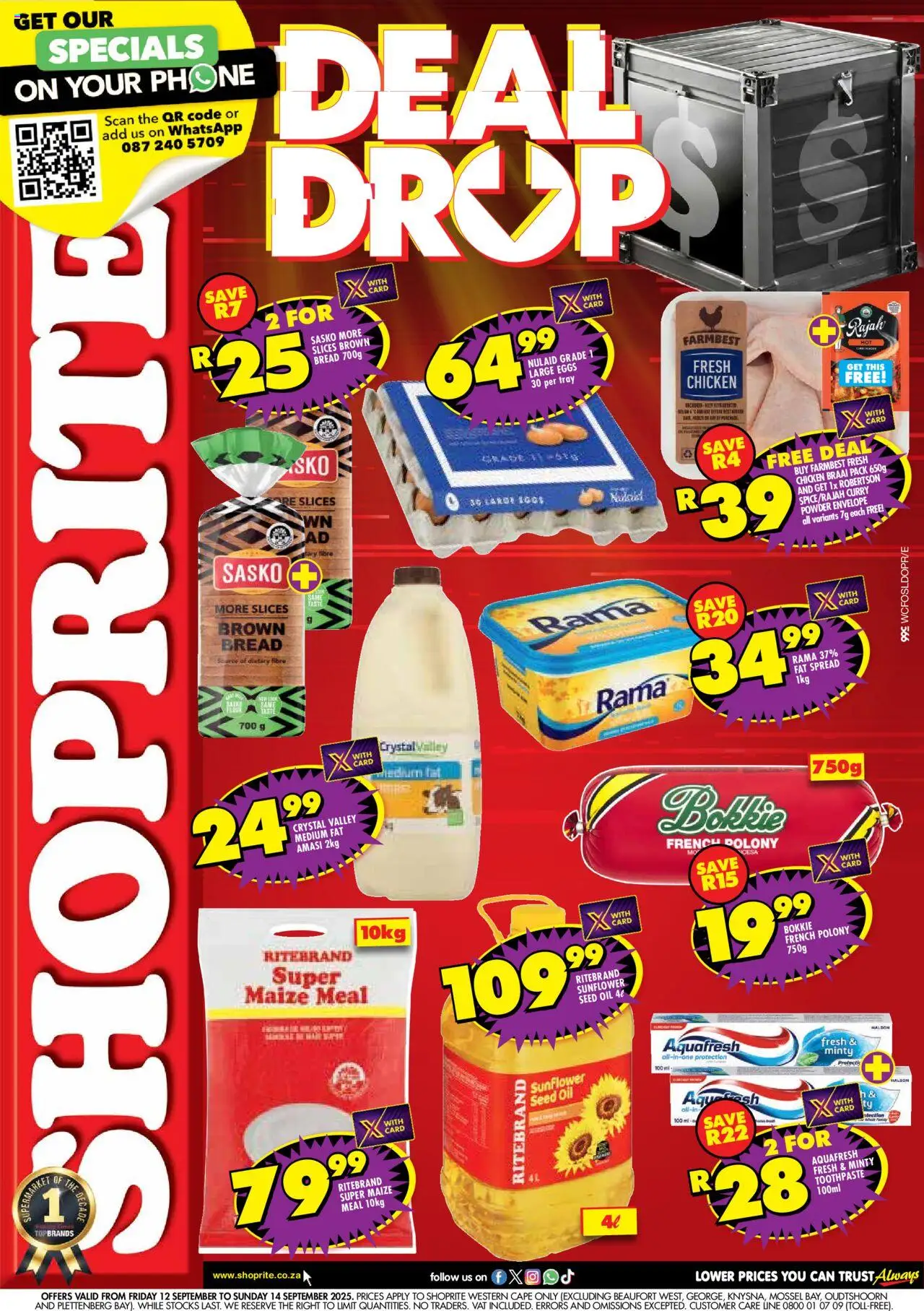 Shoprite Western Cape - Deal Drop 12/09 - 14/09/2025 >> Catalogue