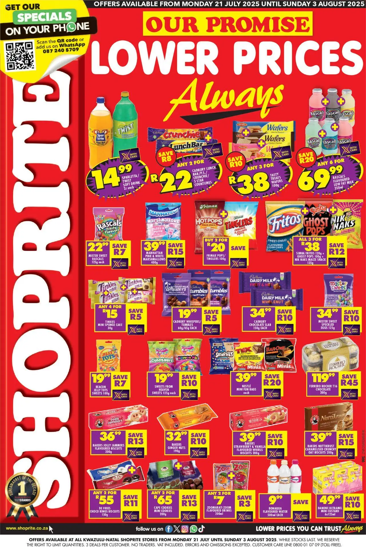 Shoprite KwaZulu-Natal - Sweets Carnival 21/07 - 03/08/2025 >> Catalogue