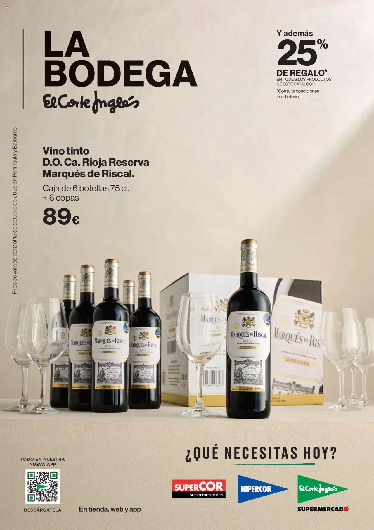 Hipercor Catálogo > 02/10 - 15/10/2025 > Ofertas - Vino, Vino tinto, Caja