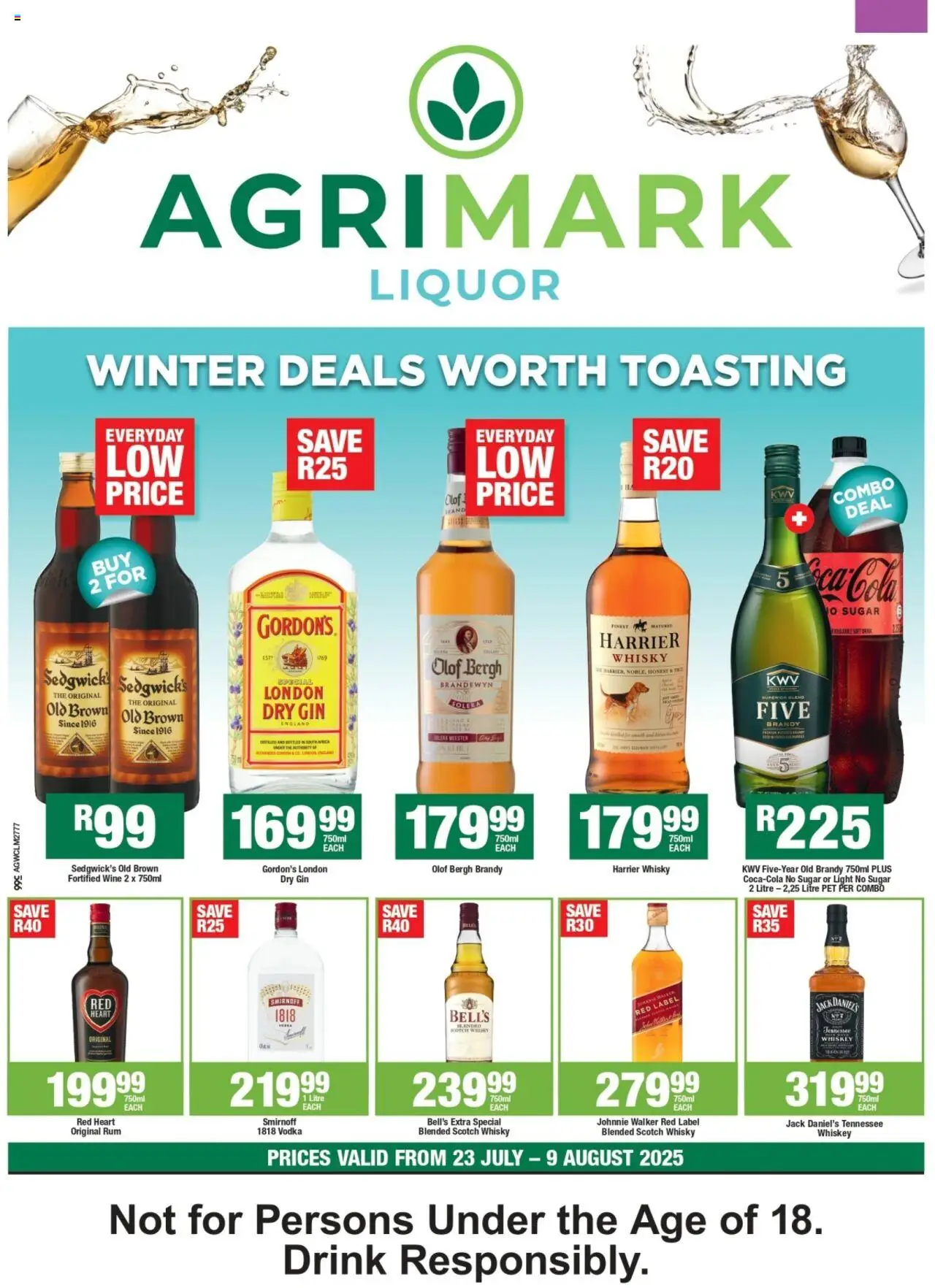 Agrimark Specials from 23/07 - 09/08/2025 > Promotions - Brandy, Rum, Light, Wine, Gin, Vodka, Whiskey, Sugar