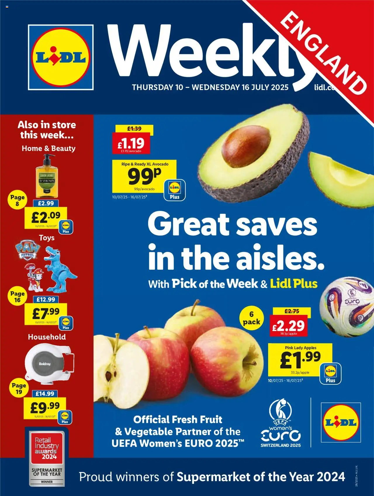 Lidl shop Lidl Weekly valid from 10/07/2025 - Page number 1 - Apples, Toys, Fruit, Avocado