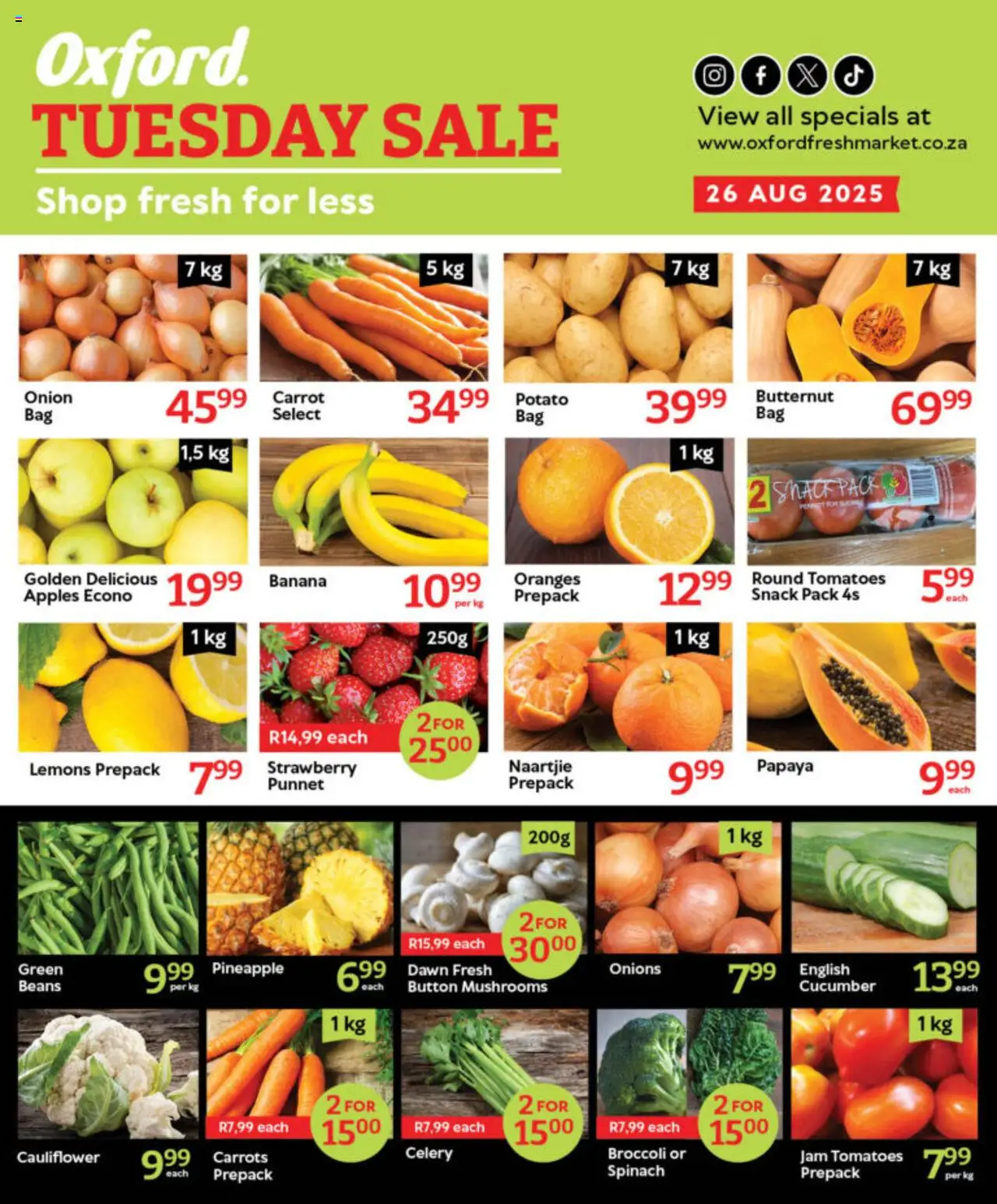 Oxford Freshmarket Tuesday Sale from 26/08 - 26/08/2025 > Promotions