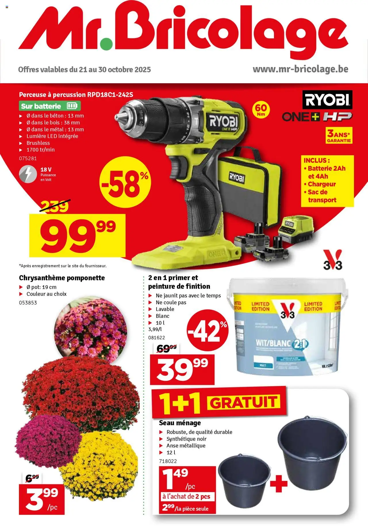 Mr Bricolage shop Folder / Publicité geldig vanaf 21/10/2025 - Paginanummer 1