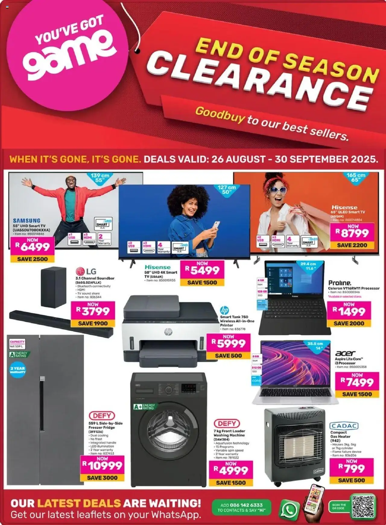 Game End Of Season Clearance from 26/08 - 30/09/2025 > Promotions